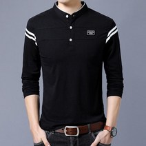 남성 라운드넥 티셔츠 긴팔 긴소매 봄 가을 면 패션 트렌드 솔리드 프린트 캐주얼 럭셔리