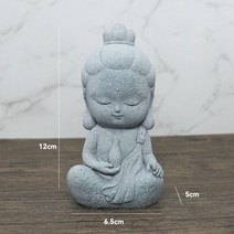 금불상 부처님 돌 동상 작은 불교 승려 티베트 인형 선 가든 장식 명상 홈 수족관, 18 18