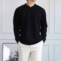 세컨에디션 남자 봄 가을 브이넥 티셔츠