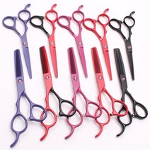 일본 5.5 인치 맞춤형 로고 절단 가위 숱이 가위 전문 인모 가위 왼손 스타일링 도구 C8001 2 피스|cutting shears|scissors professionalt, 1개, C8001 Hong D 5.5N