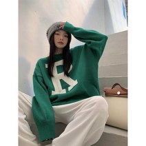 이유무무 NQ-060 라운드넥 루즈핏 알파벳 R니트