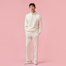 [JAJU/자주] 남 탄탄 반집업 스웨트 셔츠_아이보리
