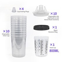 페인트 스프레이건 165ML/400ML/600ML/800ML 스프레이 건 페인트 탱크 믹싱 컵 깨끗한 일회용 측정 없음 H/, 09 160cc 50pcs