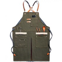 에이원스토어 가죽끈 앞치마, 그린