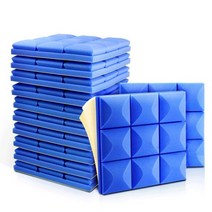 흡음판 흡음 시공 방음 보드 스튜디오 어쿠스틱 폼 패널 개 벽 스폰지 패드 흡수 처리 룸 장식, 12Pcs Blue