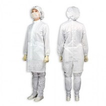 KM 케이엠 방진 가운 무진복 크린룸 위생복 작업복 롱형, 화이트L