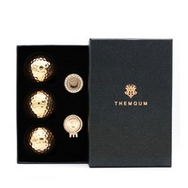 MQUM 황금 골프공 3구 골프볼마커 럭셔리 GOLF 골프선물 골프용품, 엠쿰 황금 골프공 3구 볼마커세트