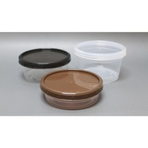 원형용기 반찬용기 TY-스크루 115파이(대)-360개(SET)검정 투명 갈색, 검정