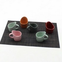 달소금 유광+무광 도자기 종이컵 홀더/받침(6color), 색상:와인(유광), 단품
