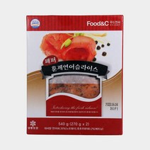 푸드엔씨 냉동 훈제연어 슬라이스 540g, 단품