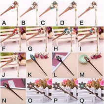 비녀 나무 머리핀 클래식 헤어 스틱 우아한 헤어핀, C type BL07095