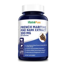 누사퓨어 프랑스 해송 나무/소나무 껍질 추출물 200베지캡슐 Nusapure French Maritime Pine Bark Extract 200 Veggie Capsules