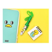 눈치덕 4색 목걸이 볼펜 귀여운 캐릭터볼펜 다색, 랜덤