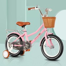 어린이 유아 4발 네발 자전거 12인치 14인치 16인치 18인치 자전거, 핑크 + 18인치