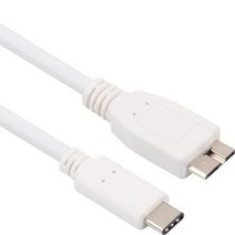 USB C타입 USB3.0 microB 스마트폰 태블릿PC 노트북 삼성 씨게이트 도시바 외장하드 연결케이블 1m 흰색