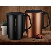 루첸 이중 스텐레스 머그 400ml 스텐컵 스텐머그컵 이중스텐컵 고급스러운 디자인, 1개, 웜브라운