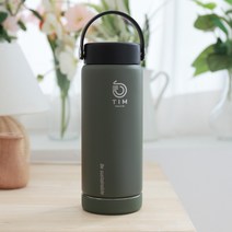 TIM 트리오 플라스크 보틀 스텐 식세기 프리 등산 헬스 자전거물병, 기본타입 1종, 532mml, 포레스트 그린