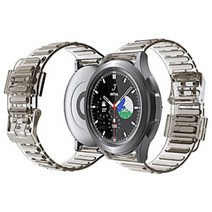 스토리링크 갤럭시 워치5 4 40mm 44mm 프로 45mm 호환 스트랩 보호필름 케이스 시계줄 가죽 메탈 밀레니즈루프 스포츠루프 강화유리 풀커버 베젤링, 18.W 투명 아쿠아_클리어 블랙