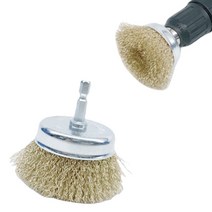 전동드릴브러쉬 연마 원형 강판 드릴용브러시 평날 철브러쉬 컵날 표면마감 이물질 녹제거용 6.35MM 강선 와이어 브러쉬 75MM 컵브러쉬