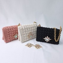 DIY 코바늘 팬던트 블링 카드지갑 패키지 뜨개가방만들기 뜨개질, 22.터키블루, 1개
