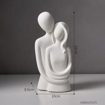 북유럽 조각상 인테리어조각 조각상추상 동상 홈 장식 사상가 캐릭터 조각 정원 수지 그림 세라믹 거실, 02 B Couple-White