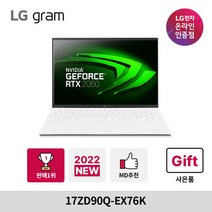 LG전자 그램 17ZD90Q-EX76K 2022년형, WIN10, 화이트, 512GB, i7, 16GB