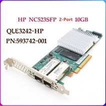 무선 랜카드 데스크탑 USB 오리지널 10GB 2 포트 듀얼 593742001 HP NC523SFP Qlogic QLE3242 광섬유 네트, 02 High Profile bracket