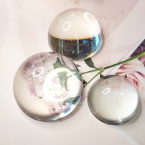 크리스탈 투명 유리 반구 문진 책 버블 오브제 누름 페이퍼 웨이트 만들기, C_90mm