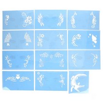 9/10/12pcs 애완 동물 얼굴 그림 템플릿 재사용 가능한 페이스 페인트 스텐실 할로윈 크리스마스 파티 바디 메이크업 금형 디자인 도구, [02] 12pcs