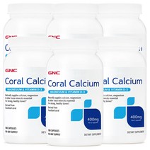 GNC 코랄 칼슘 마그네슘 & 비타민 D3 400mg 캡슐 글루텐 프리, 180개입, 6개