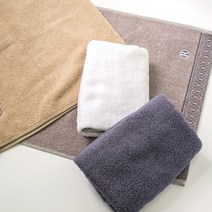 보카시 R 자수 타올 80x40cm 면 죽사 뱀부얀 170g 국산 수건 답례품, 백색