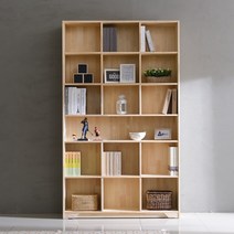 씨앤씨구스 거실책장 트리진 엘핀 미송원목 1200 6단 책장 오픈형, 내추럴