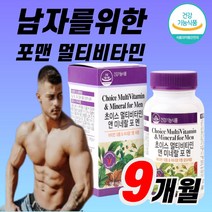 식약처 인증 비타민 하우스 멀티 비타민 미네랄 포 맨 180정 올인원 남성 건강 종합 미네랄 면역 무기질 보충 영양 A B1 B2 B6 C D E 엽산 마그네슘, 540정(9개월)