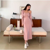 퍼니걸스 6132 슬림 트임 나시 롱 원피스 가디건 세트 여성의류