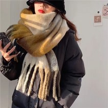 모헤어 레인보우 격자 무늬 캐시미어 스카프 목도리 랩 저렴한 목도리 따뜻한 긴 술 두꺼운