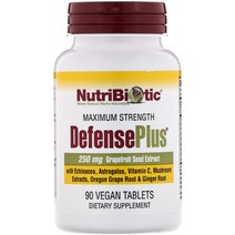 NutriBiotic DefensePlus 250mg 자몽씨 추출물 90 식물성 정 2팩