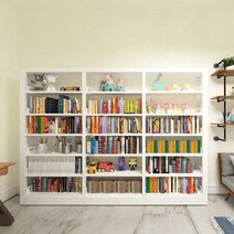 도서관 오픈형 책장 유치원 어린이집 수납책장 열람실, 110x30x200cm 화이트