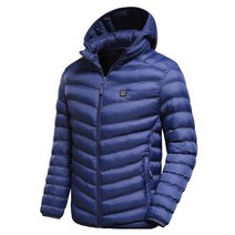 남자 2021 겨울 새로운 따뜻한 USB 난방 양 털 자 켓 Parkas 스마트 서 모스 탯 분리형 후드 온수 방수 자 켓, M CHINA, BLUE