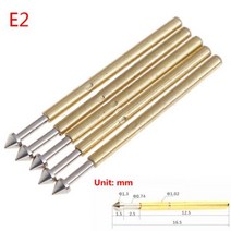 100Pcs P75E2P75E3 10mm 골무 스프링 테스트 프로브 포고 핀 원추형 헤드 금도금 전기 장비 액세서리, E2