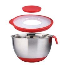 샐러드보울 식품 저장 용 뚜껑이있는 스틸 요거트볼 시리얼볼 빙수그릇, 16cm