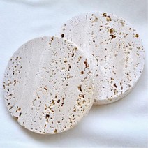 돌그릇 대리석 티코스터 돌도마 돌판접시 무광접시 스톤그릇 스톤플레이트 일식당 감성 카페 창업 인테리어 테이블웨어, 옐로우홀 스톤 10cm