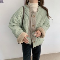 양면 리버서블 양털 후리스 깔깔이 숏 패딩 점퍼 자켓
