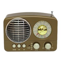 클래식라디오 빈티지 탁상용 소형 효도 미니 휴대용 레트로 라디오 무선 블루투스 HIFI 스피커 스테레오 헤, 02 brown
