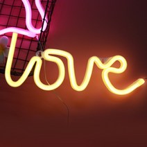 카페 네온사인 네온간판 love 무지개 LED 조명, 고양이 핑크 배터리