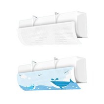 한수위 벽걸이 에어컨 바람막이 2개입 무타공 윈드바이저, 화이트+고래