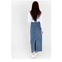 예쁜 뒤트임 슬릿 롱 청치마 기본 데님 스커트