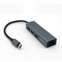머레이 C타입 LAN USB 3.0 컨버터 허브 C-USB3, 혼합색상