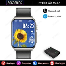 스마트워치밴드건강 혈당 온도 스마트 워치 NFC 블루투스 통화 ECG + HRV 모니터 방수 스포츠, 09 Leather silver