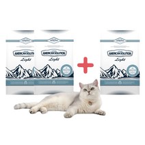 2+1 고양이 모래 아메리칸솔루션 라이트 로키퓨어 고양이 사막화방지 응고력 흡수력좋은 무향 고양이 벤토나이트모래 6kg, 2+1봉(총3봉)