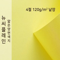 뉴씨플레인 종이문화 얇은 양면색지 120g 4절 낱장 1매 No.36 레몬색, 1장